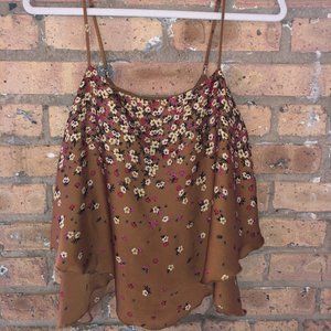 Free People Intimately Satin Cami Tank Top Floral